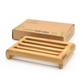 Eco Friendly Bamboo Wood Soap Dish Holder Rectangular Kitchen Soap Tray With Custom Paper Box