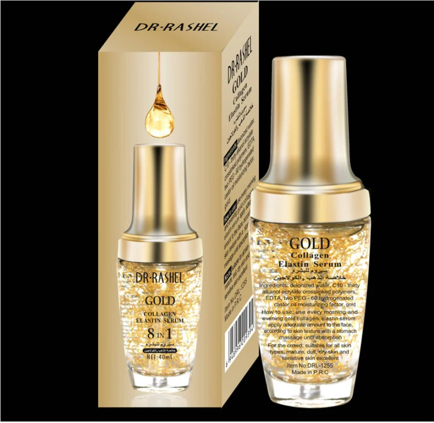 Hot Sale DR RASHEL 8 in 1 Pearl Whitening Collagen  Anti Wrinkle 24k Gold Facial Serum