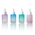 Round Unique 40ml Cosmetic Flat Shoulder Hair Oil Serums Glass Dropper Bottle 30ml With Eye Dropper