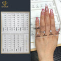 LONGYIN Jewelry Cubic Zirconia Cz Gemstone Charts 5A White   11 Shapes Gemstone Charts + Wooden Box