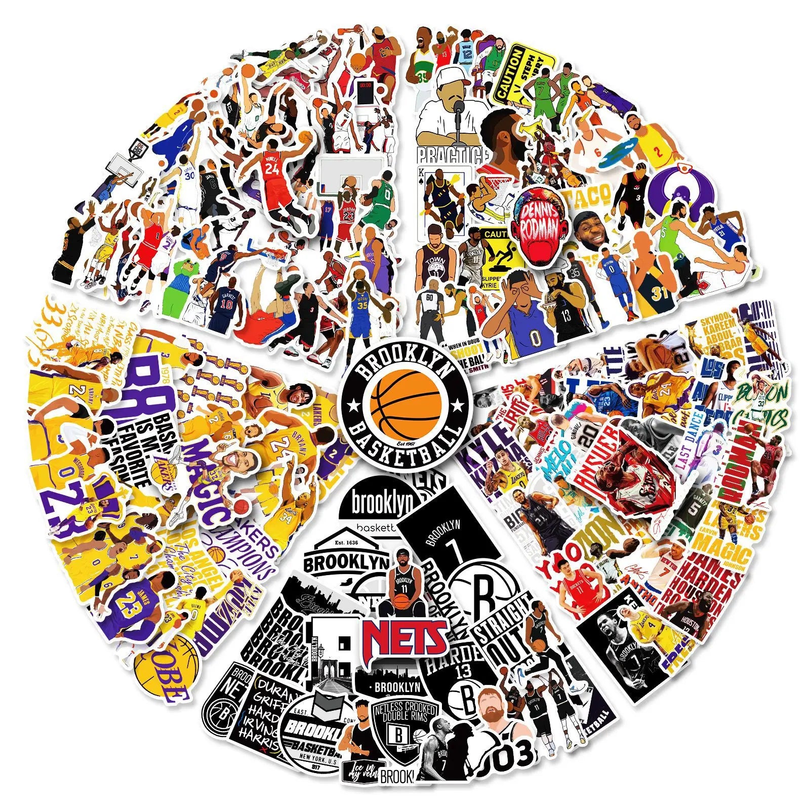 50PCS Cool La Basketball Sticker lacrosse for Bottle Notebook Computer Guitar Basketball Sticker