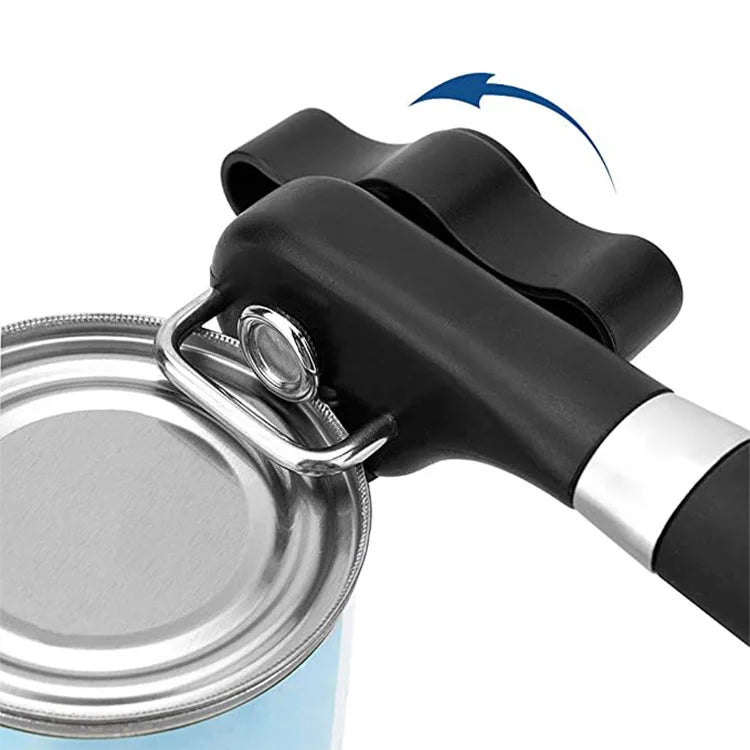 Handheld Manual Can Opener Food Grade Stainless Steel Manual Cutting Topless Can Opener with Soft Grips