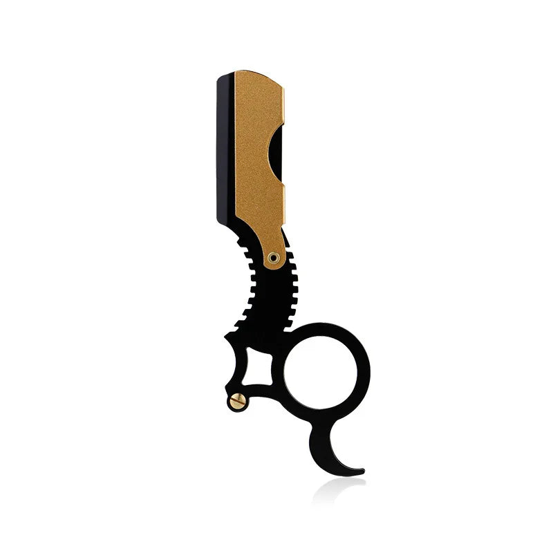 US Popular 1pc Portable Straight Razor Single Blade Men's Beard Cut Throat Finger Razor Barber Shop Hair Cutting Tool