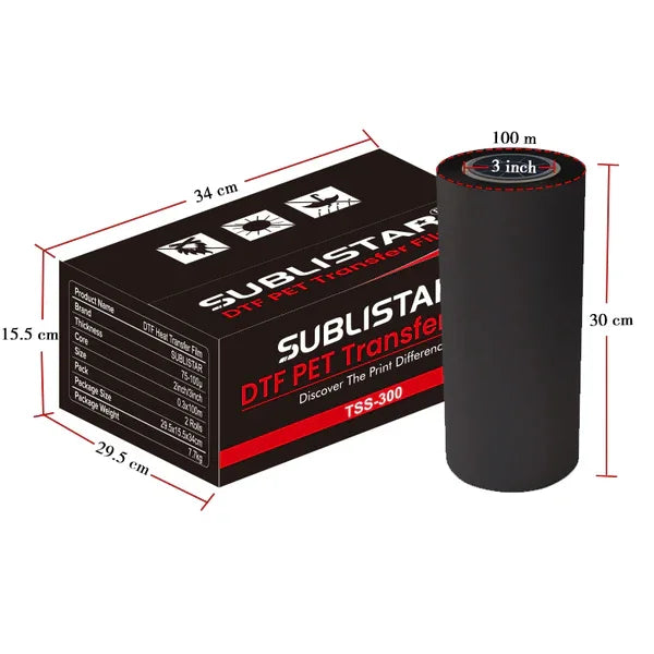 SUBLISTAR Temperature Change DTF Film (30CM*100M)Color Change With Temperature for Any Fabric Transfer Printing