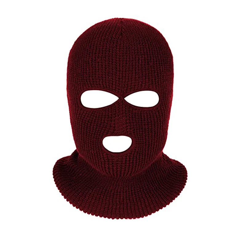 Full Face Cover Custom Balaclavas Ski Mask 3 Hole Winter Hats Outdoor Sports Black Balaclava