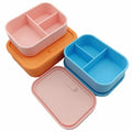 3 Compartments Food Grade Silicone Leak Proof Eco-friendly Bpa Free Lunch Box Food Storage Containers for Food Packaging