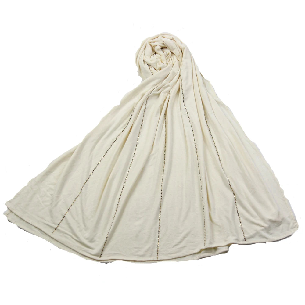 2024 Hot Sell Jersey Hijab Scarfs Shawls With Diamond Stones Design for Netherlands