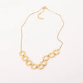 Fenny Wholesale High End 18K Gold Plated Waterproof Dainty Geometric Hexagonal Slice Collarbone Stainless Steel Necklace