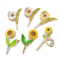 2025 Modern Women's Large Korean Style Sunflower Hairpin Acetate Pearl Metal Clip with Claw Feature Back Brain Clasp Head Wear