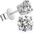 Classic 4 Prong Fine Stud Earrings 5mm 6mm 8mm 925 Sterling Silver White Gold Sparkly Lab VVS Moissanite Ear Stud for Men
