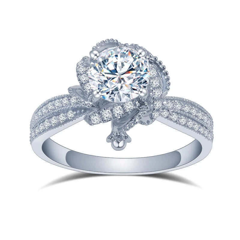 Messi Gems MSR-1449 Customized Jewelry 18k Solid Gold 1CT Lab Diamond Engagement Ring Wedding Ring