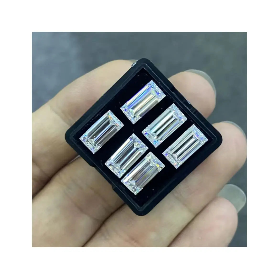 GRA Certificate Moissanite Diamond VVS1 Clarity White D Color 5x10mm White Baguette Moissanite Loose
