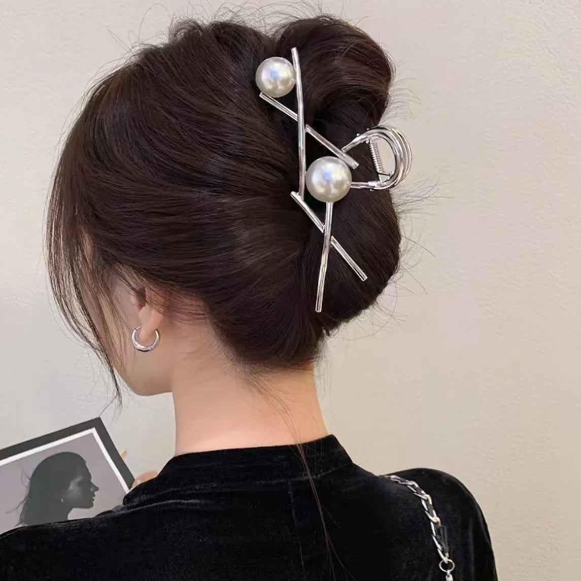 VKME Fashion New Geometric Pearl Hair Clip for Women Jewelry