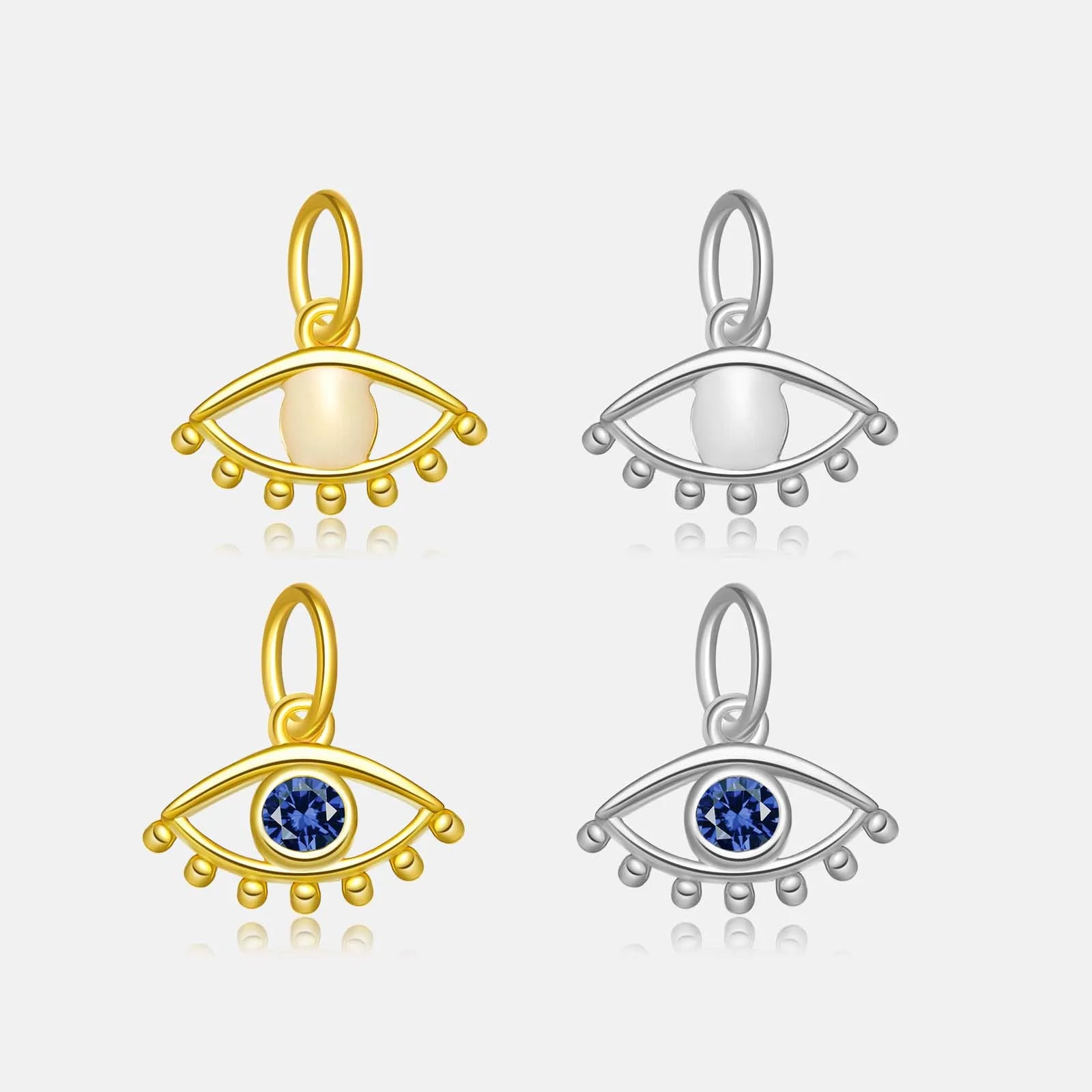 FUAMAY Fashion DIY Pendant Charms 925 Sterling Silver Necklace Evils Eye Shape Pendant for Necklace Making