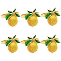 Ychon New Wedding Modern Hotel Summer Fruit Lemon Shaped Alloy Napkin Ring Table Decoration