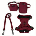 Luxury Custom Jacquard Logo Webbing No Pull Dog Harness Set Pet Collar Leash and Waist Belt Treat Pouch