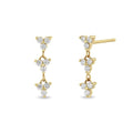 Fashion Jewelry Trendy Flower Drop Earrings 925 Sterling Silver Gold Plated Zircon Clover Dangle Stud Wedding & Party Women