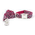 Wholesale Leopard Print Cloth Rope Nylon Premium Laser Dog Pet Collars with logo