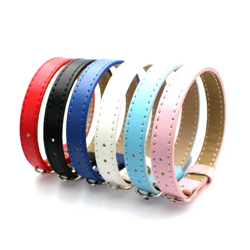Mix Colors10mm PU Leather Bracelet Straps Slide Wristbands Bracelets for 8mm Slide Letters Diy Jewelry Making Charms