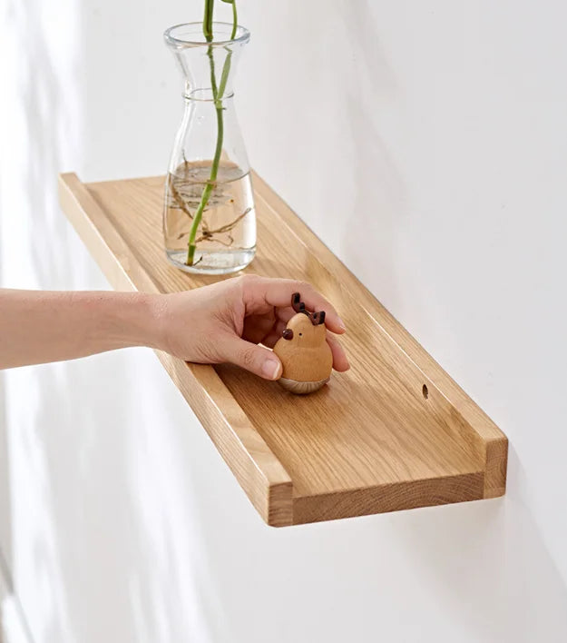 Picture Ledge Wooden Floating Wall Shelves Oak Solid Wood Wall Bookshelf CNLF