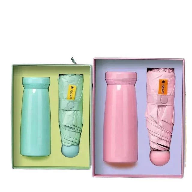 Merchandising Marketing Promotional Water Bottle and Umbrella Gift Set for Christmas Mother's Day Wedding Souvenirs for Guests