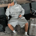 Fashion Heavyweight Fleece Men Sweatpants and Full Face Zip up Hoodie Set Custom 3D Puff Print 2 Pieces Men Jogger Tracksuit Set