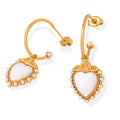 New Arrivals 18k Gold Plated Stainless Steel Women Design Personalized Jewelry C Hoop Heart Shape Shell Pendant Earrings