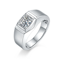 1ct Moissanite Ring 925 Sterling Silver Band Men Wedding Ring VVS White Diamond Stone Ring for Male