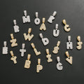 Diy Making Jewelry Finding Supply 26 Letters Crystal Cubic Zircon Charm Custom Pendant for Necklace Gold