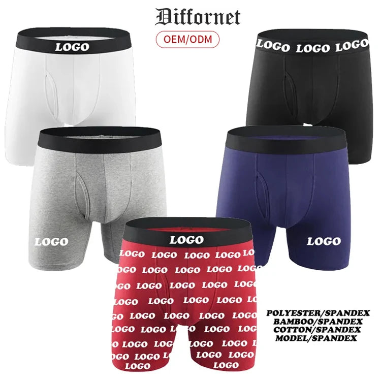 Hot Sale Mens Underwear Boxer Shorts Manufacturer Custom Logo Modal Cotton Bamboo Trunks Underwear Men Briefs Boxer