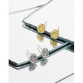 WMEL125 Trendy White Chalcedon Earrings S925 Sterling Silver 925 Gemstone Stud with Gold Plating for Weddings