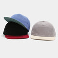 Blank Promotion Caps Corduroy Snapback Cap Two Toned Unstructured Corduroy Dad Hat with Leather Strap