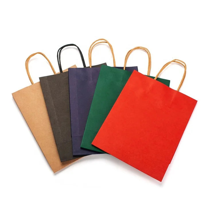 KM Custom Art Paper Flexo Printed Eco-Friendly Recyclable Kraft Paper Bags with Custom Logo for Small Business Gift Packaging