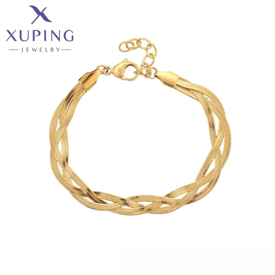 T000946004 XUPING JEWELRY 24K Gold Color Elegant Stainless Steel Custom Womens Fine Jewelry Bracelets Dames Inoxydables