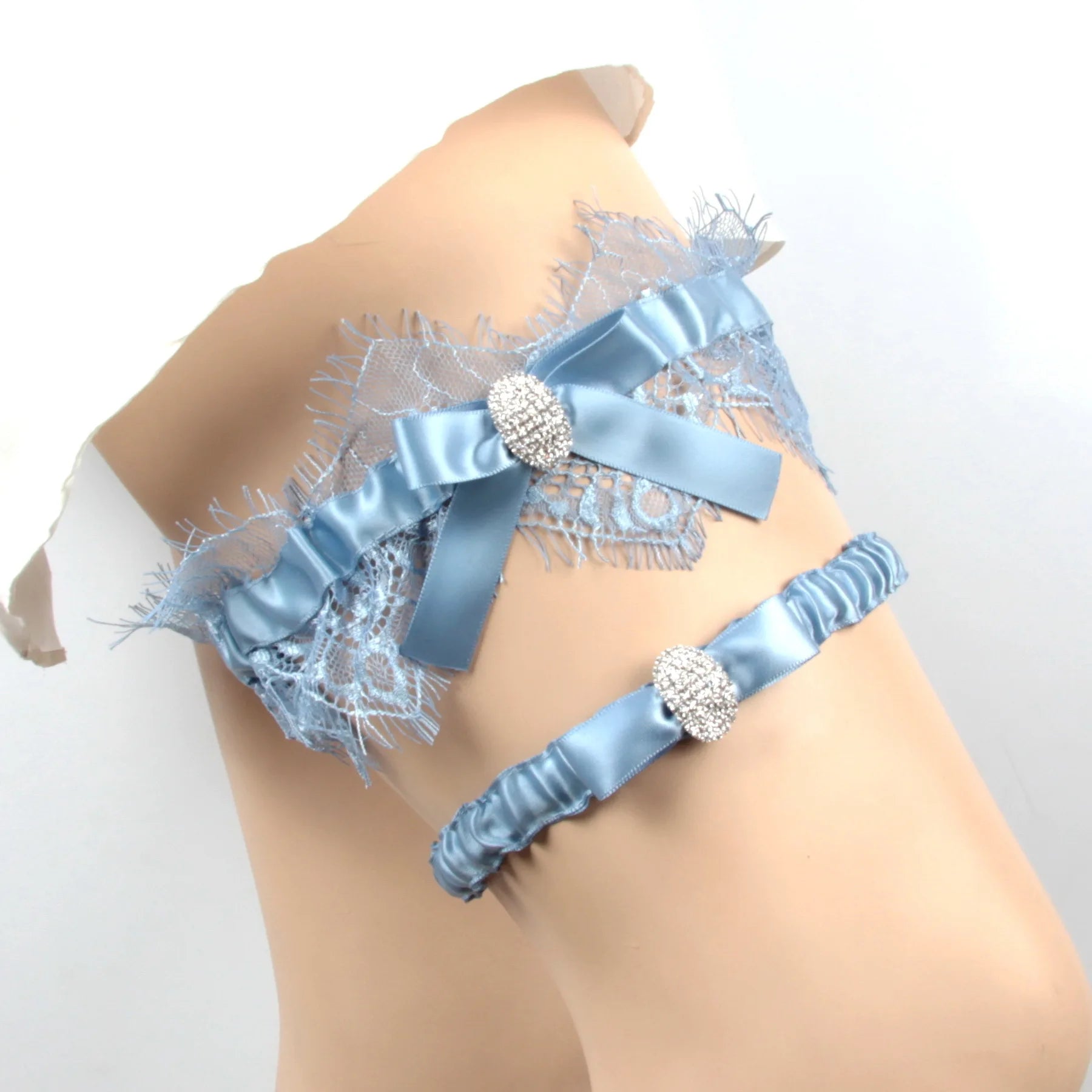 Custom Lace Wedding Garters Bridal Garter Set for Women Bride Garters With Something Blue Z221