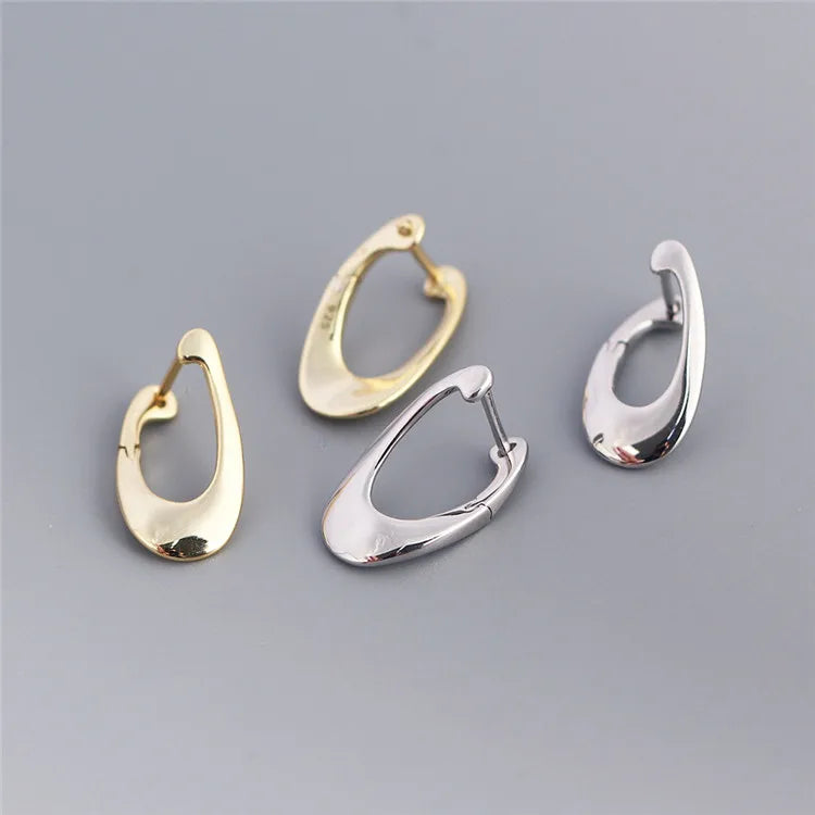SP Simple New Arrived Design Luxury Personalized Metal Hoop Gold Vermeil S925 Sterling Silver Hoop Earrings