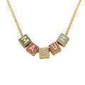 Custom Personality Letter Name Cube Pendants Necklaces for Men Hip Hop CZ Stone Bling Iced Out Rapper Jewelry