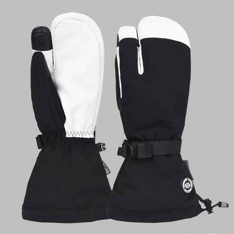 Warm 3m Ski Gloves Snowboard Snowmobile Mitten 3 Finger Ski Gloves Leather Custom Gloves Winter