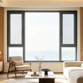 Multi Chamber Profile System Window Hidden Drainage Soundproof Heat Insulation Aluminum Glass Casement Window