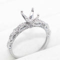 Sterling Silver 6.5mm/1CT Semi Mount Ring Frame Blank Claws Setting Holder Without Main Stone for Moissanite Diamond DIY Inlay