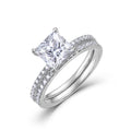 S925 Sterling Silver Princess Cut Moissanite Double Split Shank PavÃ© Engagement Ring for Women Wedding Jewelry