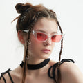 2022 New Fashion Cat Eye Sunglasses Women Custom Logo Vintage Fashion Sunglasses Square Color Ocean Lens Sunglasses