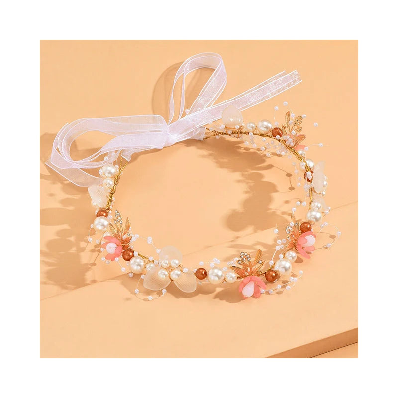OEM Temperament Kids Accessoires Cheveux Femmes 38cm Tiaras and Crowns Wedding Tiara Bridal Crown Plastic Beaded Pear Head Piece
