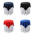 Square Round Blue White Polyester Table Linen  Cloth Tablecloth for Wedding Party Restaurant