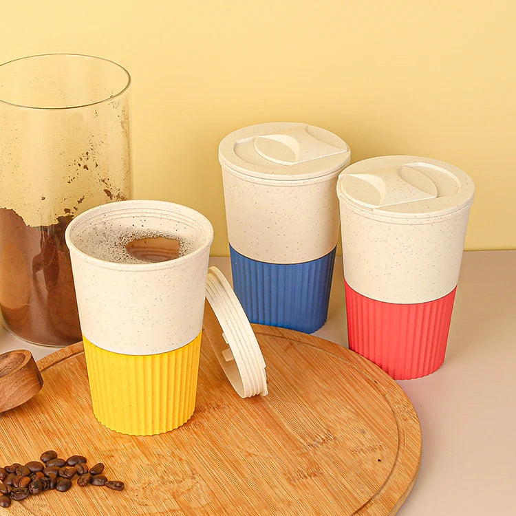 New Design Reusable PP Plastic Coffee Cup with Lid Eco-Friendly Water Milk Tea Cup