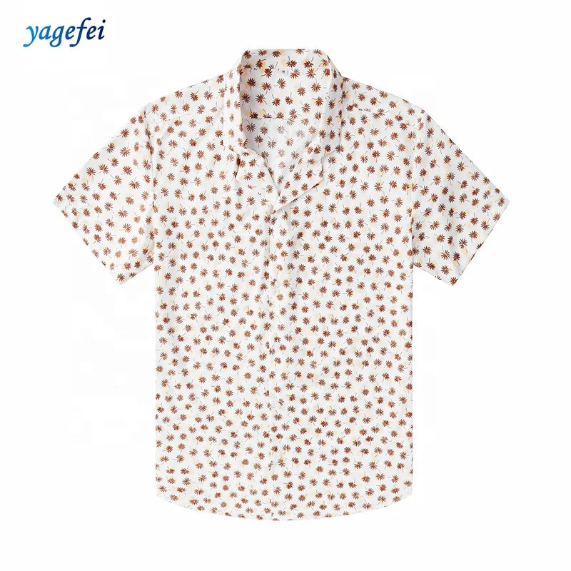 Wholesale High Quality Hawaiian Shirt Fancy Design Hawaii Summer Men Sea Island 100% Cotton Shirt Printing