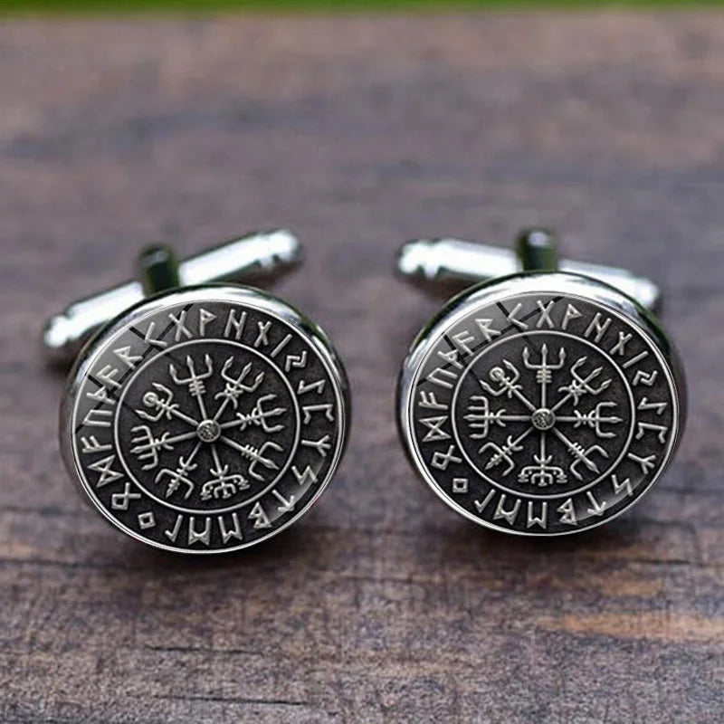 Huaqi OT11 NORRON Symbol Celts Custom Cufflinks Stainless Steel Cufflinks Viking Cufflinks