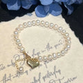 Spring Special Offer Vintage Gold Bracelet with 5-6mm Natural Freshwater Pearl Potato Shaped White Freshwater Pearl Jazzy Style