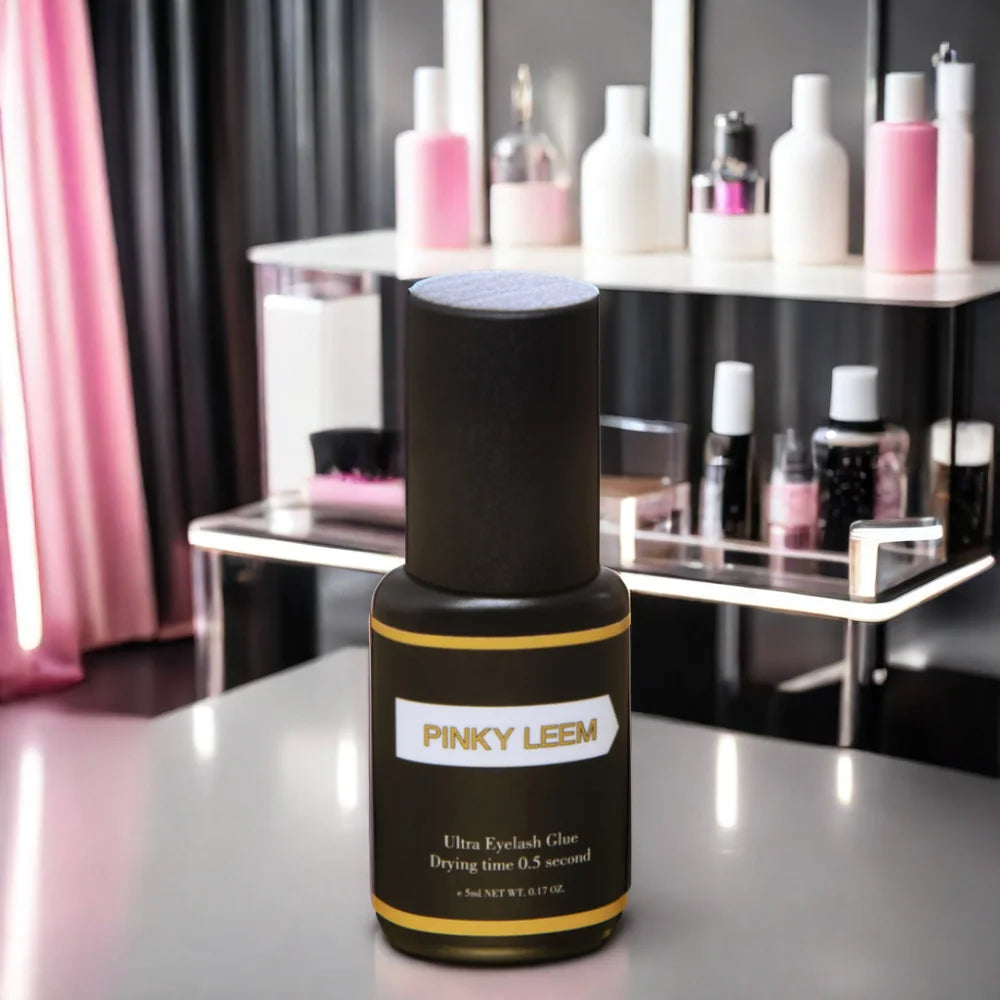 Pinky Leem Korean Professional Eyelash Extension Glue Black Fast Lash Glue Adhesive Custom Fast Lash Glue Supplier