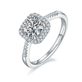 Women Luxury Jewelry Moissanite 14k Gold Plated 925 Silver Ring With Moissanite Diamond